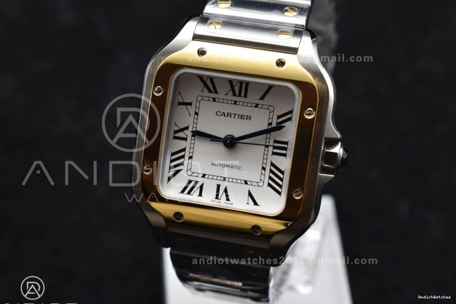 Bracelet 1:1 V Edition Best SmartLinks 35mm Dial White on YG BVF de StreetReady Cartier YG MIYOTA SS SS Santos 9015 1096 0803